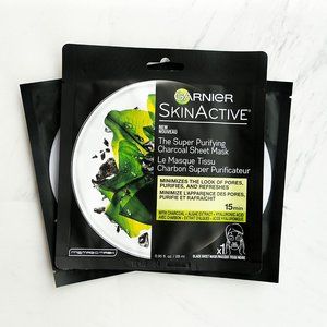 3 Pack Garnier SkinActive Super Purifying Charcoal Sheet Mask, 0.95 fl. oz.